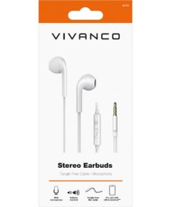 Vivanco наушники + микрофон Stereo Earbuds, белые (61741)