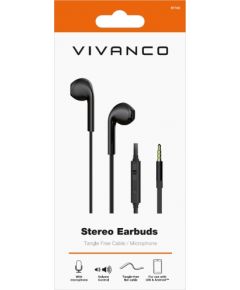 Vivanco наушники + микрофон Stereo Earbuds, черные (61740)