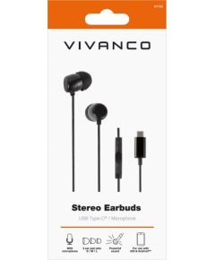 Vivanco наушники + микрофон Stereo Earbuds USB-C, черные (61752)