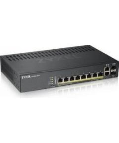 ZYXEL GS1920-8HPV2, 10-PORT GBE L2 POE+ SMART SWITCH, 130 WATT, FANLESS