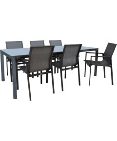 Комплект садовой мебели AMALFI стол и 6 стульев (14533), серый