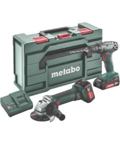 18V Combo BS 18 aku. urbjmašīna. + W 18 LTX Quick MetaBOX165, Metabo