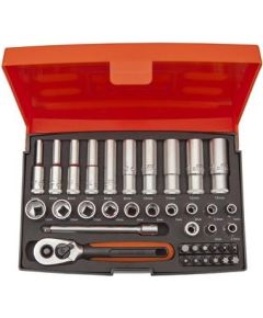 Bahco 1/4 Inch Multi-socket set 4-13mm + bits PH,PZ,HEX,TORX assortment