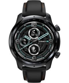 TicWatch Pro 3 GPS Smart watch, NFC, GPS (satellite), Retina AMOLED, Heart rate monitor, Waterproof, Bluetooth, 1 GB, 8 GB, Android, iOS, Wi-Fi, Snapdragon Wear 4100, 22 mm, Black