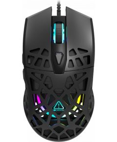 Canyon Puncher GM-20 High-end Gaming Mouse with 7 programmable buttons, Pixart 3360 optical sensor, 6 levels of DPI and up to 12000, 10 million times key life, 1.65m Ultraweave cable, Low friction with PTFE feet and colorful RGB lights, Black, size:126x67