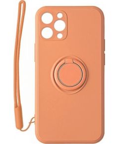 Mocco Pastel Ring Silicone Back Case Aizmugurējais Silikona Apvalks Priekš Apple iPhone 12 Max Oranžs