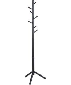 Напольная вешалка BREMEN 51x45xH176см, 8-крючки, материал: дерево, цвет: чёрный, обработка: лакированный