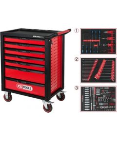 Kstools Instrumentu ratiņi RACINGline, 7 atvilktnes +215gab. kompl., KS Tools