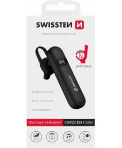 Swissten Caller Bluetooth 5.0 HandsFree Austiņa ar Funkciju MultiPoint / CVC noise reduction Melna