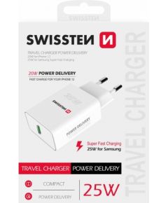 Swissten Premium 25W Сетевое зарядное устройство USB-C PD Белое