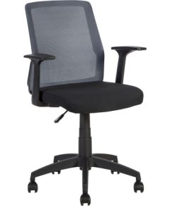 Darba krēsls ALPHA 60x55xH87,5/95cm, sēdvieta: audums, krāsa:melns, atzveltne:poliestera tīklveida audums, krāsa: pelēks
