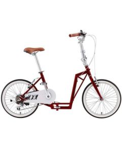 The-sliders Saliekamais velosipēds, 2in1 Lite stilīgs un ērts, salokāms Burgundijas sarkans