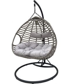 Saska Garden pakaramais krēsls 2 personām Luxe Duo pelēks Dārza šūpuļkrēsli
