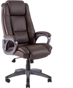 Biroja krēsls CALVIN 81x65xH114-121,5cm, sēdvieta un atzveltne: ādas aizvietotājs, krāsa: brūns