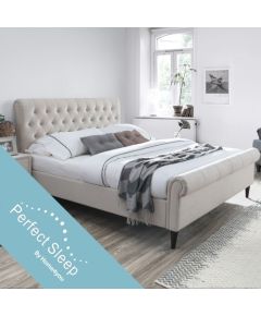 Кровать LUCIA с матрасом HARMONY DUO (86744) 160x200см, обивка из мебельного текстиля, цвет: бежевый