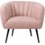 Кресло TUCKER 78x71xH69см, розовая ткань, черные металлические ножки