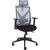 Рабочий стул MIKE 64x65xH110-120см, сиденье: ткань, спинка: сетка-ткань, цвет: чёрный/ серый