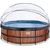 EXIT Koka dizaina baseins ø488x122cm ar kupolu, smilšu filtru un siltumsūkni – brūna
