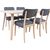 Dining set ADORA table and 4 chairs, light beech
