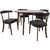 Dining set ADELE table and 4 chairs, dark beech