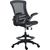 Высокий стул TRIBECCA 62,5x62xH109-128,5см, сиденье и спинка: черная / серая сетка, черная рамка