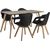 Ēdamistabas komplekts HELENA ar 4 krēsliem (37035), 140x80xH74 cm, galda virsma: MDF ozolkoka finierējums, apdare:lakota
