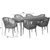 Комплект садовой мебели ECCO с 6 стульями (21177) алюминиевая рама с веревкой