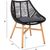 Садовый стул HELSINKI 64x65xH84см, рама: алюминий с плетеной черной веревкой