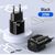 Usams T36 Wall Charger 20W 1x USB-C Plug PD charge + USB-C to Lightning 1m Cable for iPhone 11 12 13 Black