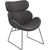 Atpūtas krēsls CAZAR 69x80xH90,5cm, sēdvieta un atzveltne: audums, krāsa: pelēks, rāmis: melns metāls