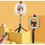 RoGer V1 Universāls Selfie Stick ar 3 toņu LED lampu  / Tripod Statnis / Bluetooth Tālvadības pults /  Melns