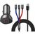 Baseus Digital Display Dual USB 4.8A Car Charger 24W with Three Primary Colors 3-in-1 Cable USB 1.2M Black Suit Grey