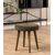 Stool FRISCO, D40xH43cm. Cover: Wind fabric olive green 180, legs: rubber wood smoke stained, lacquered