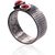 Серебряное кольцо #2101740(Matt+POx-MattBk)_COX, Серебро	925°, оксид (покрытие), Коралл (Имитация) , Размер: 17, 4.4 гр.