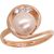 Золотое кольцо #1100920(Au-R+PRh-W)_CZ+PE, Красное Золото	585°, родий (покрытие) , Цирконы , Жемчуг , Размер: 18.5, 3.7 гр.