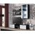 Cama Meble SOHO 5 set (RTV180 cabinet + Wall unit + shelves) Black/White gloss