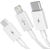 USB cable 3in1 Baseus Superior Series, USB to micro USB / USB-C / Lightning, 3.5A, 1.2m (white)