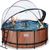EXIT Koka baseins ø360x122cm ar smilšu filtra sūkni un kupolu - brūns