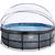 EXIT Akmens baseins ø450x122cm ar smilšu filtra sūkni, kupolu un siltumsūkni - pelēks