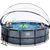 EXIT Akmens baseins ø450x122cm ar smilšu filtra sūkni, kupolu un siltumsūkni - pelēks
