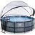 EXIT Akmens baseins ø427x122cm ar smilšu filtra sūkni, kupolu un siltumsūkni - pelēks