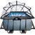 EXIT Akmens baseins 540x250x100cm ar smilšu filtra sūkni un kupolu - pelēks