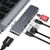 Choetech HUB-M14 for Macbook Pro 7in2 USB-C Thunderbolt 3 Silver Docking Station 100W