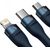 3in1 USB cable Baseus Flash Series, USB-C + micro USB + Lightning, 100W, 1.2m (blue)