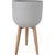 Puķu pods SANDSTONE ar koka kājām D40xH73,5cm, pelēks
