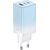 Baseus GaN3 Pro 2xUSB-C + USB wall charger, 65W + 1m cable (blue)