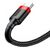 Baseus CATKLF-B91 Nylon Прочный кабель Данных & Заряда USB-C QC3.0 3A на USB 2.0 1M Черный-Красный