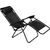 Saska Garden Daudzfunkcionāls saliekams dārza klāja krēsls ar galdu un avīžu turētāju 175x52 / 65x110cm melns