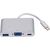 Roger Multimedia Adapter Type-C uz VGA + USB / USB-C Adapteris Sudraba