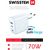Swissten GaN Tīkla Lādētājs 2 x USB-C / USB / 70W